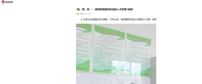 奮進(jìn)陜煤、陜煤集團(tuán)官網(wǎng) | “培、用、效”——解鎖陜西建材科技的人才管理“秘籍”